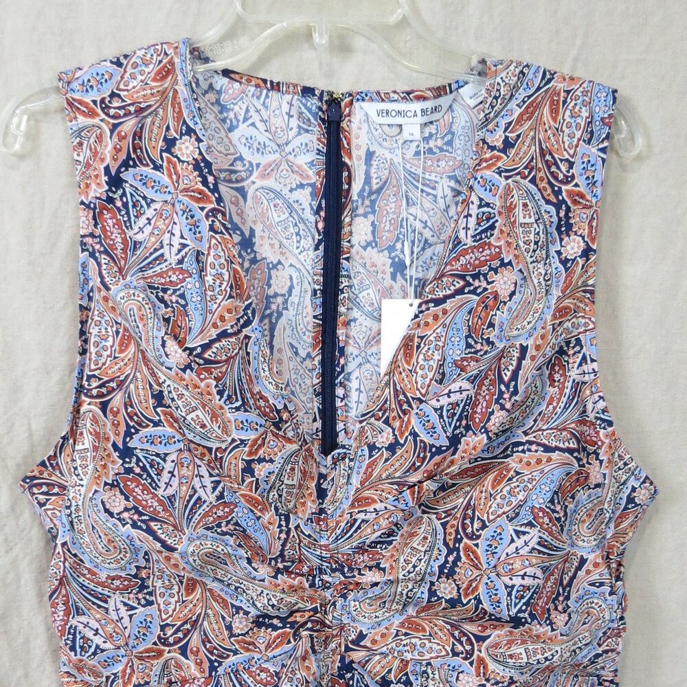 NEW Veronica Beard Aiden Paisley Print Center Ruched Top SIZE 16 - Picture 5 of 10